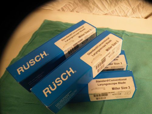 LOT 4PC Rusch Standard/Conventional Laryngoscope Blade Miller Size 008618300 NIB