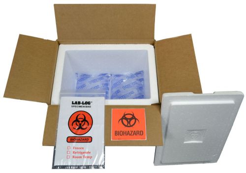 12 X 8 X 8&#034; Refrigerated Specimen Styrofoam Cooler Shipping Kit