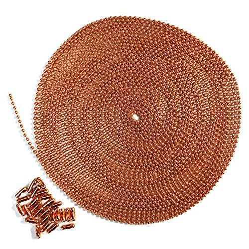 Ball chain manufacturing 25 foot length ball chain, #3 size, copper, &amp; 25 for sale