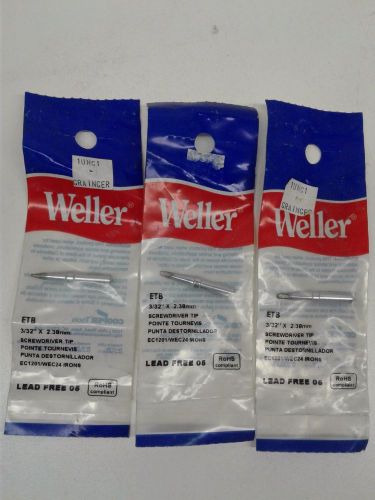 Weller 1UNG1, ETB Solder Tip, Screwdriver, 0.093 In/2.4 mm 3PCS (NN1138-3*A)