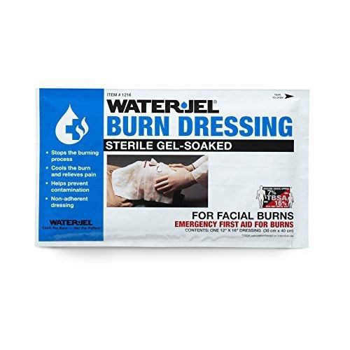 Water-Jel Technologies 1216-20 Foil Pack Sterile Facial Burn Dressing, 12&#034; x 16&#034;