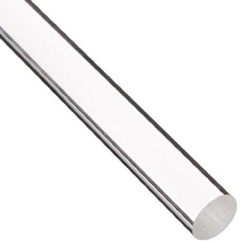 Small Parts Acrylic Round Rod, Transparent Clear, Meets UL 94HB, 2&#034; Diameter, 4&#034;