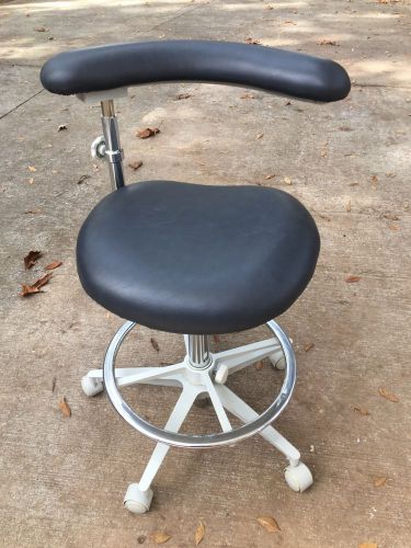 Brewer Design Gray Ergonomic Assistant Dental Stool 3145L Swiveling Rest