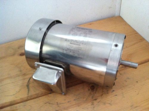 1 hp Marathon electric motor 56c stainless steel washdown 1740 rpm 3 phase round