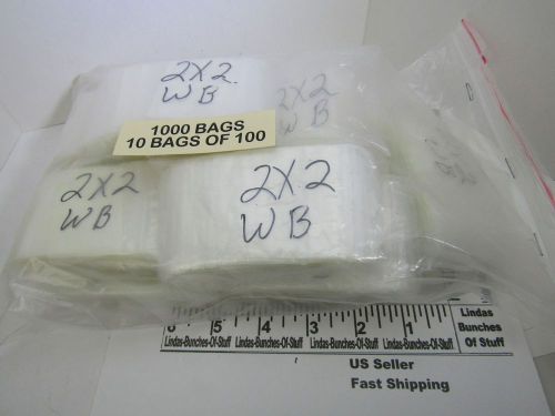 1000 2&#034; x 2&#034; white block 2 mill plastic zip seal bags new! for sale