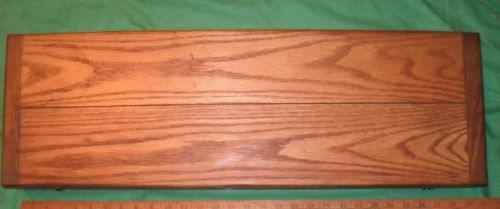 Vtg. oak storage case tap &amp; die reamer solid wood case w/ additional compartment for sale