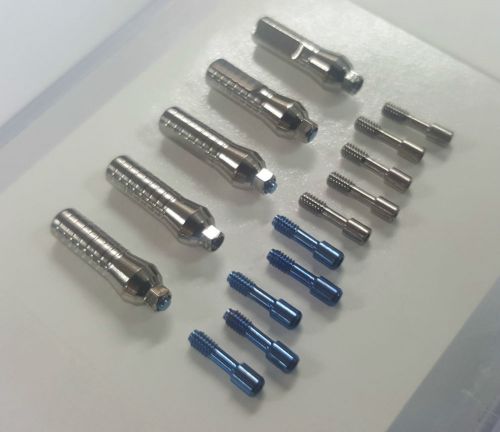 Lotx5 Dental straight Abutment 12mm long Titanium implant 5 blue + 5 white screw