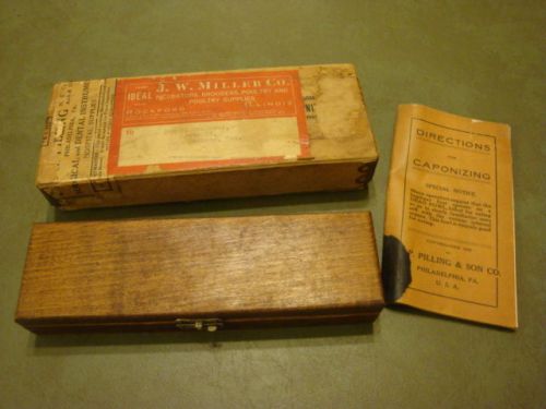 Old 1910 pilling caponizing set veterinary surgical hand tool medical instrument for sale