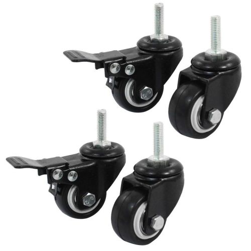 Uxcell Shopping Wheel Trolley Brake Swivel Caster 1.5-Inch Black 4-Piece