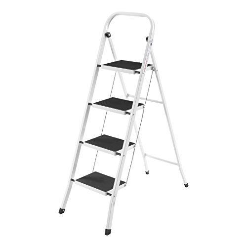 4 Step Ladder Steel Lightweight Portable Folding 330lbs Capacity Home Use