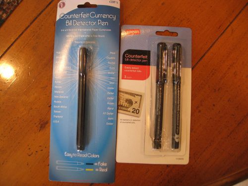 (3 Pack) Counterfeit Pen Money Detector Marker Fake Dollar Bill Currency Checker