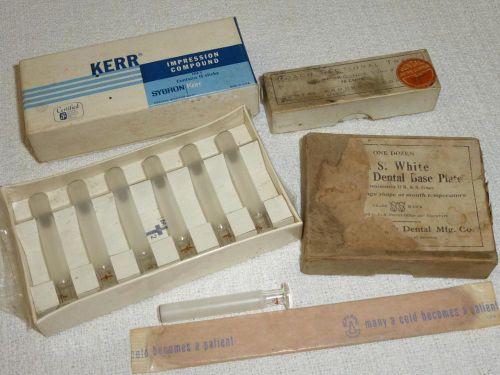 LOT Vintage DENTAL KERR Impression Compound Base Plate Roach Sectional Tray