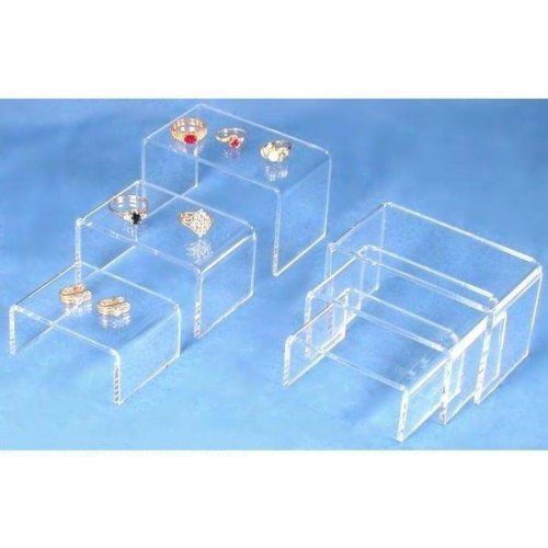 FindingKing 6 Clear Acrylic Jewelry Display Risers Showcase Fixtures
