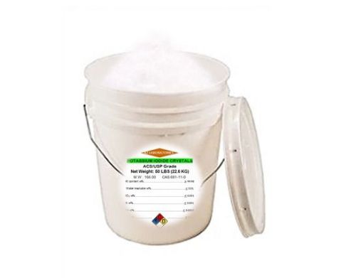 Potassium Iodide Reagent ACS Crystalline Powder 50 Lbs / 22.6 kg Pail 99.9% Pure