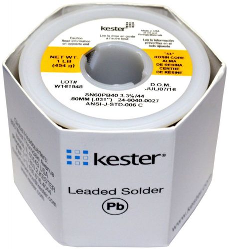 Kester solder 24-6040-0027 60/40 stand 0.031&#034; diameter &#034;44&#034; 1.5&#034; for sale