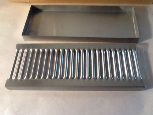 Stainless Steel Drip Tray Kegerator   12&#034; x 5&#034; No Drain Surface Mount Beer