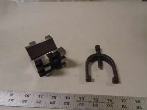 MACHINIST  TOOLS LATHE MILL Unusual Brown &amp; Sharpe Large V Block and Clamp