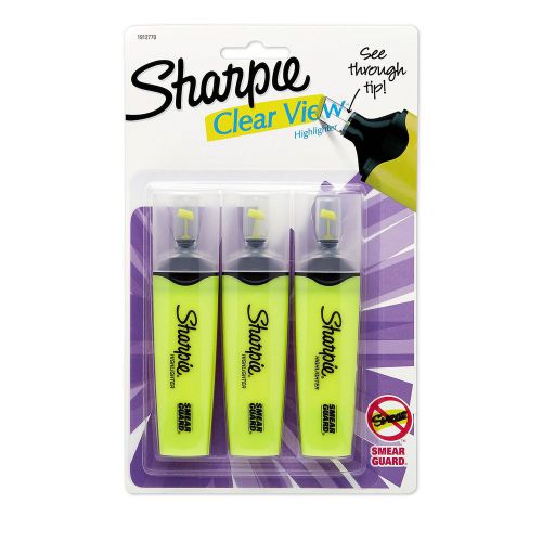 Sharpie Sharpie Clear View Chisel Tip Highlighters, Yellow (1904613)