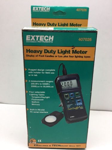 Extech 407026 Light Meter, FC/LUX Heavy Duty