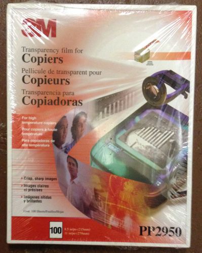 3M PP2950 Transparency Film for Copiers 8.5&#034; X 11&#039; 100 Per Box BRAND NEW Sealed