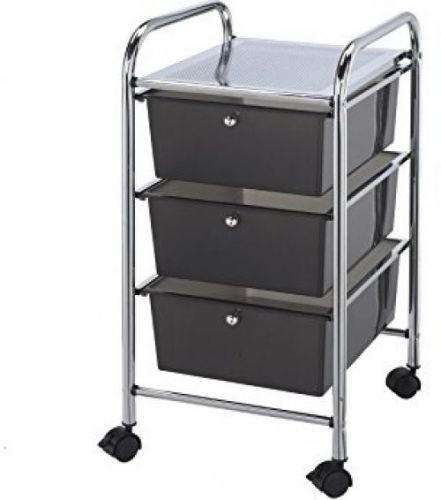 Blue hills studio 13-inch by 26-inch by 15-1/2-inch storage cart with 3 smoke for sale