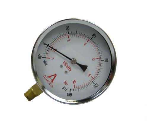 Fire pump suction gauge by allenco fire - 30&#034;-0-150 psi - dry utility gauge for sale