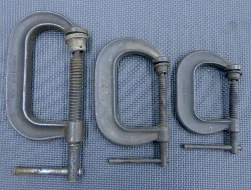 Set of 3 different sizes armstrong c clamps 2 3/8&#034;, 3 1/4: and 4 3/8&#034; for sale