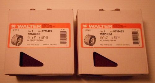 2 walter blendex drums coarse, medium 4 1/2 x 2 x 5/8-11 for line mate sander for sale