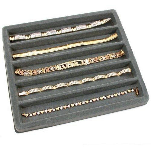 Findingking 5 gray 5 slot 1/2 size jewelry display tray inserts for sale