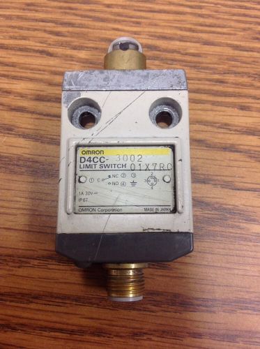 Omron D4CC-3002 Roller Plunger Limit Switch, 30VDC, USED.  Loc CR 729