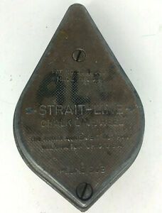 Vtg. Strait-Line Chalk Line Reel And Plumb Bob Irwin Auger Bit Co. Made In USA