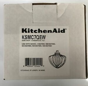 KitchenAid KSMC7QEW Wire Whip Commercial 7qt See Desc For Compatible Models