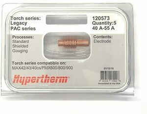 5-Pk Hypertherm Electrode 120573 for Powermax 600/800/900 Max42/43/40cs