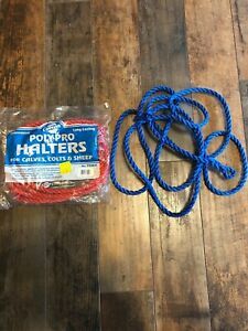 LOT OF 2 NEW COBURN POLYPRO HALTERS ALVES, COLTS, SHEEP 11 &#039; LONG