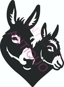 Donkey clipart DXF files for CNC Plasma Laser cut Waterjet SVG CDR