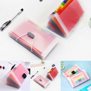 File Bag Rainbow Color Mini Receipts Bill Bag Documents Organizers Folder Holder