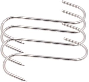 5 Inch 4mm Meat Hooks HONSHEN S-Hook Stainless Steel Meat Processing Butcher Hoo
