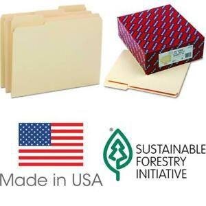 Smead Heavyweight File Folder, Reinforced 1/3-Cut Tab, Letter Size, Manila, 100