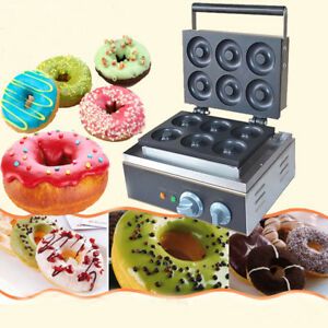 110V Electric 6 pieces Donut Maker Machine,commercial donut making machine US