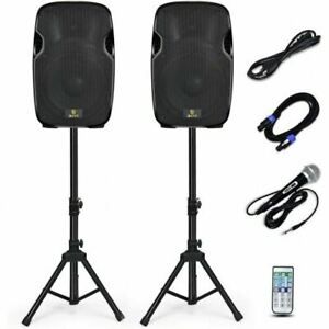 Durable Dual Portable 2-Way Powered PA Speaker System