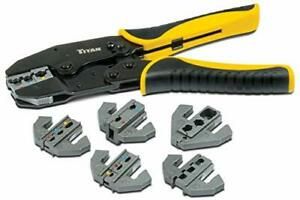 Titan 11950 Ratcheting Wire Terminal Crimping Set 7-Piece