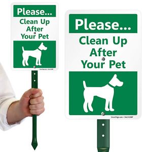 SmartSign Please Clean Up After Your Pet Sign for Yard | 21” Tall Stake  Sign K