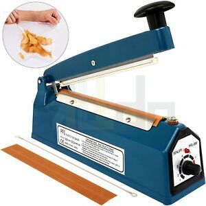 Hand Impulse Heat Sealer 8 Sealing Machine Manual Seal Plastic Bag Closer US
