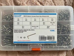 IExcell 1350 Pcs M2.5 4/5/6/8/10/12/16/20/25 Mm Stainless Steel 304 Hex Socket