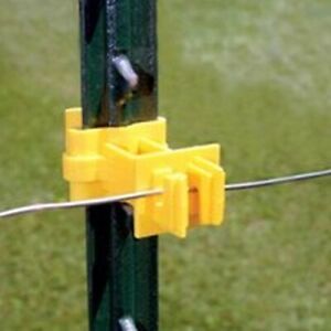 Zareba IT2XY-Z Snap-on 2-Inch Extender T-Post Insulator, Yellow, 25 per Bag