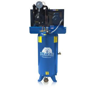 5 HP Air Compressor 2 Stage Single Phase 60 Gallon Tank Vertical Industrial