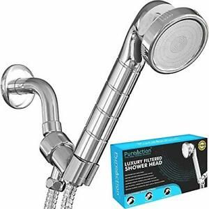 PureAction Luxury Filtered Shower Head with Handheld Hose - Hard Water Soften...