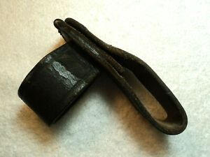 Vtg Tex Shoemaker Police Service Belt Black Leather Flashlight Holder 76A USA