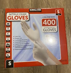 KIRKLAND Multipurpose Nitrile Exam GLOVES Powder Latex free Small Size 400 PCS