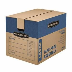 Bankers Box SmoothMove Moving Boxes Tape-Free and Fast-Fold Assembly Large 24...